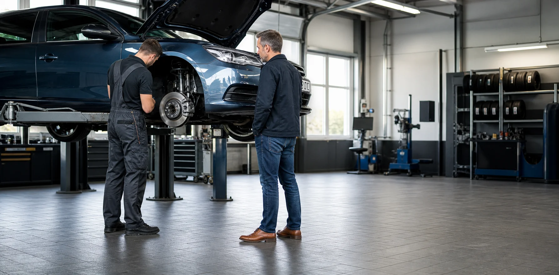 Professioneller Fahrzeugservice in einer modernen regionalen Werkstatt