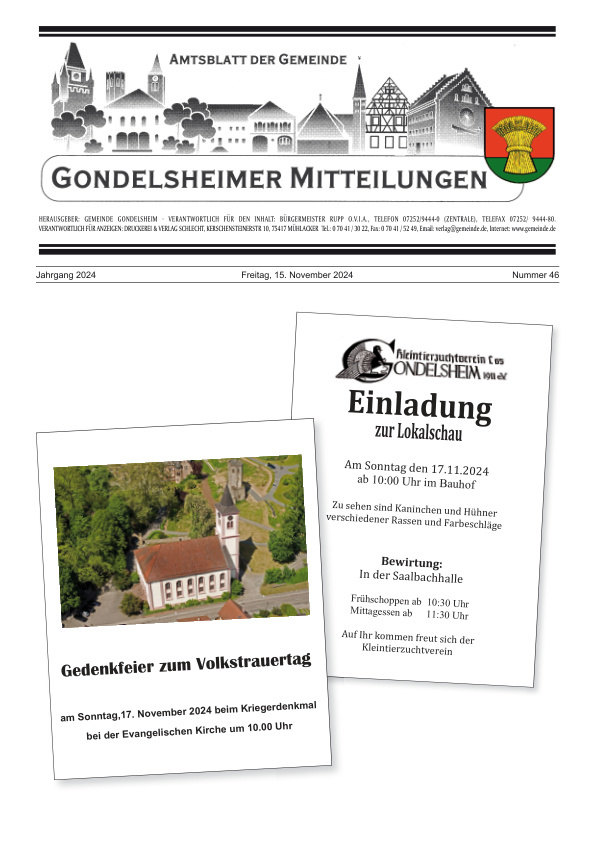 Mehr über den Artikel erfahren Gondelsheim KW 46