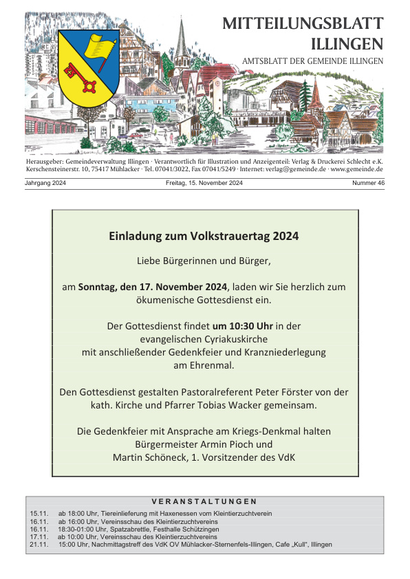 Mehr über den Artikel erfahren Illingen KW 46