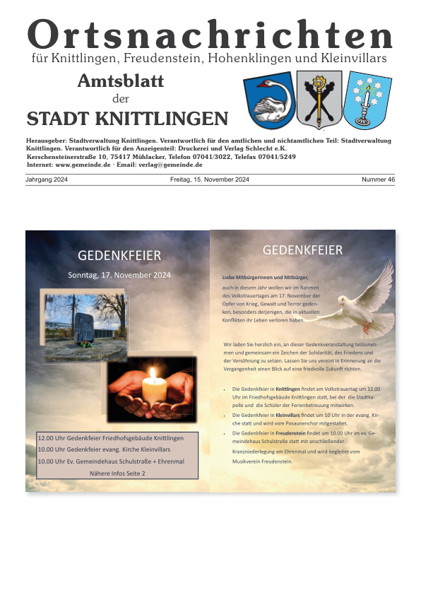 Mehr über den Artikel erfahren Knittlingen KW 46