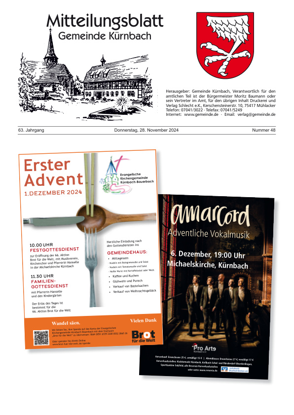 Mehr über den Artikel erfahren Kürnbach KW 48