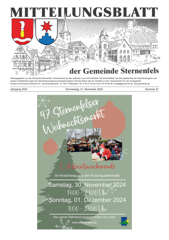 Mehr über den Artikel erfahren Sternenfels KW 47