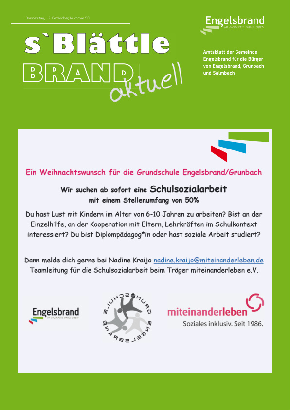 Mehr über den Artikel erfahren Engelsbrand KW 50