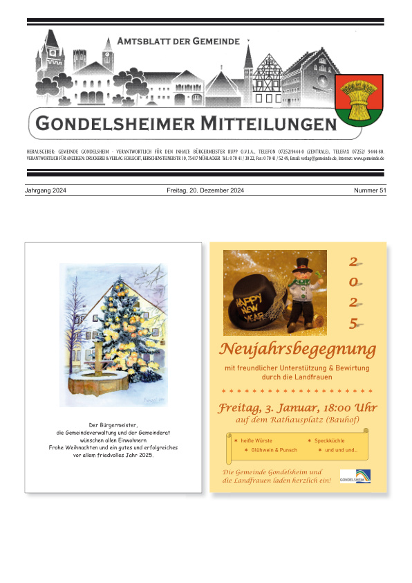 Mehr über den Artikel erfahren Gondelsheim KW 51