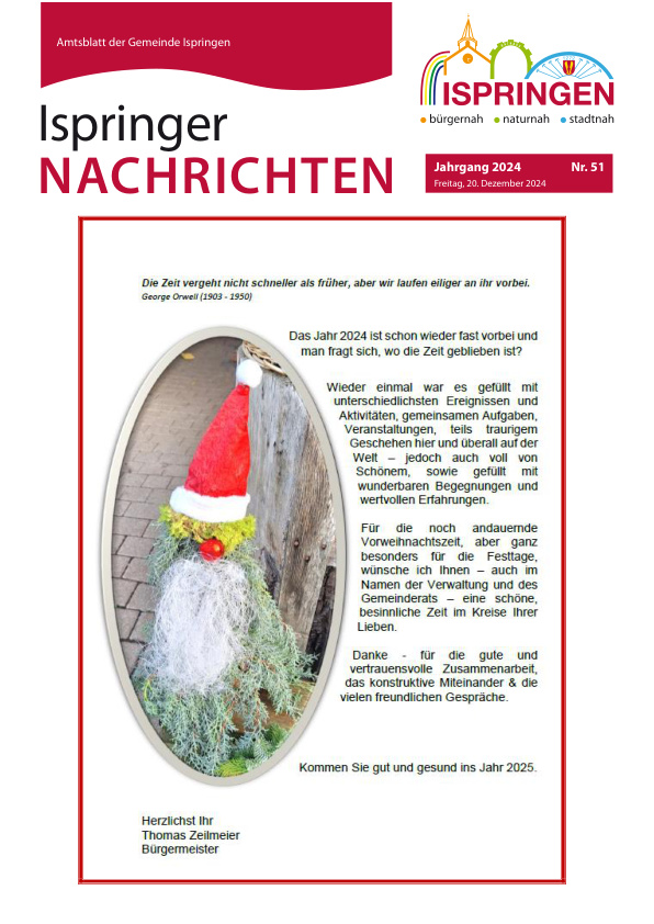 Mehr über den Artikel erfahren Ispringen KW 51