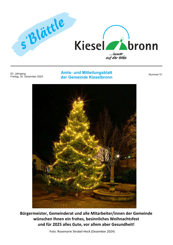 Mehr über den Artikel erfahren Kieselbronn KW 51