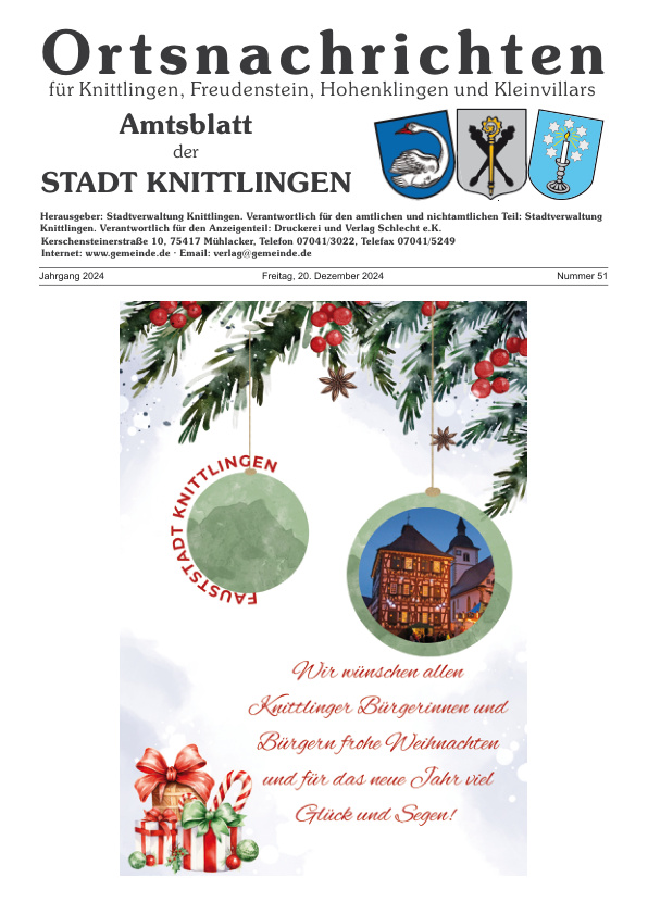 Mehr über den Artikel erfahren Knittlingen KW 51
