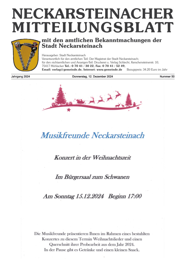 Mehr über den Artikel erfahren Neckarsteinach KW 50