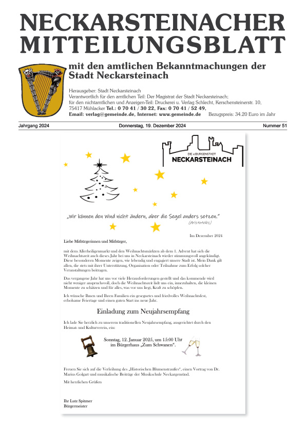 Mehr über den Artikel erfahren Neckarsteinach KW 51