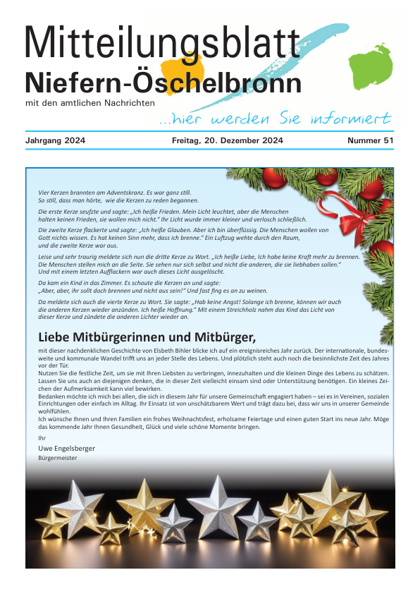 Mehr über den Artikel erfahren Niefern-Öschelbronn KW 51