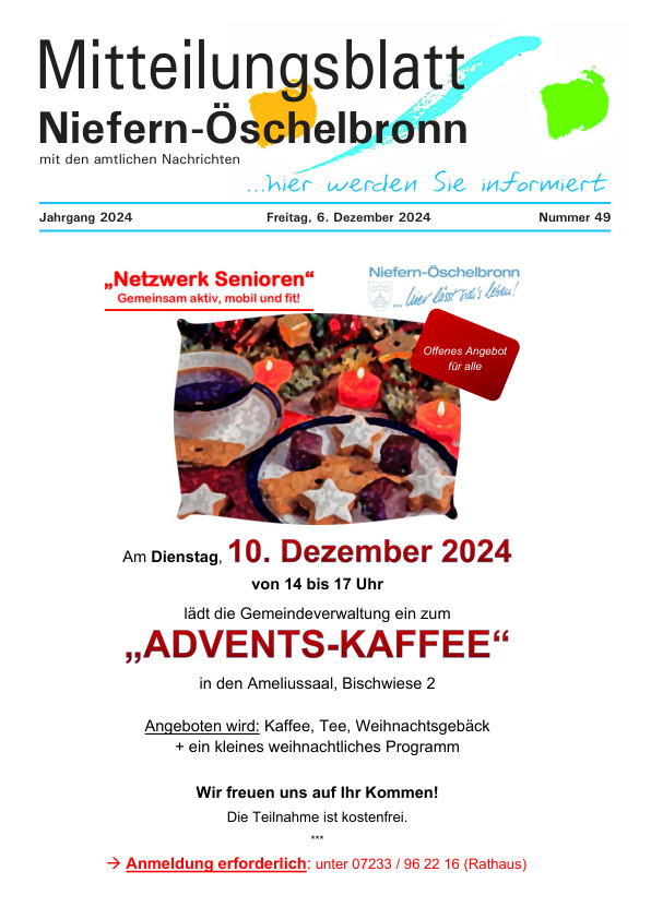 Mehr über den Artikel erfahren Niefern-Öschelbronn KW 49