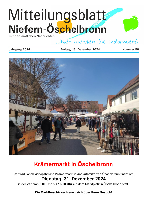 Mehr über den Artikel erfahren Niefern-Öschelbronn KW 50