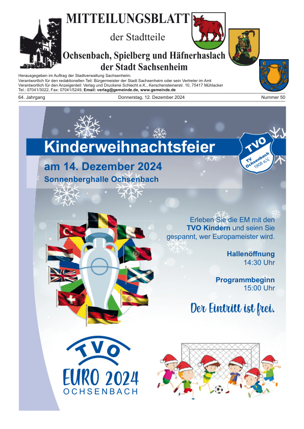 Mehr über den Artikel erfahren Ochsenbach/Spielberg/Häfnerhaslach KW 50