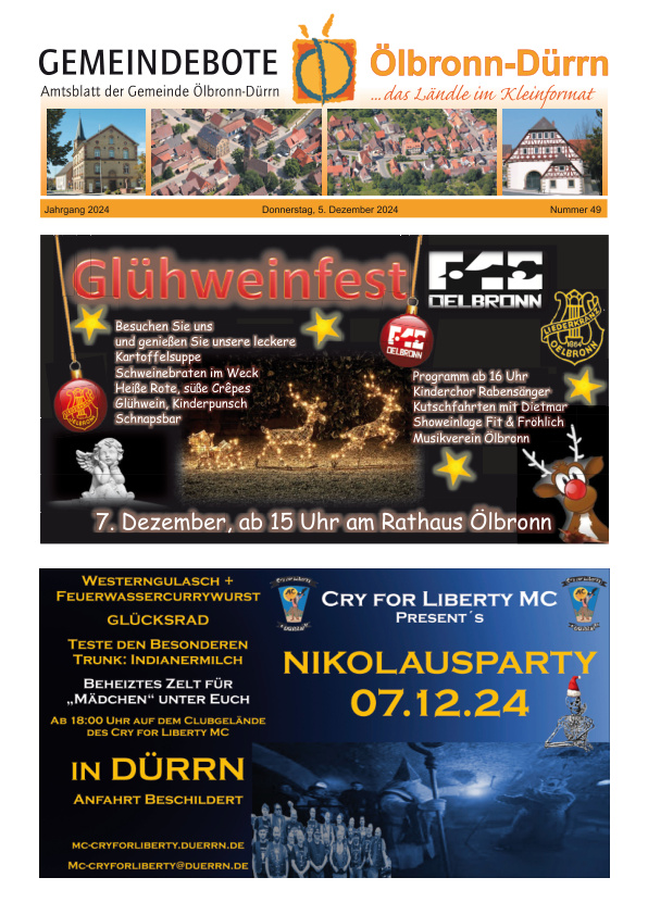 Mehr über den Artikel erfahren Ölbronn-Dürrn KW 49
