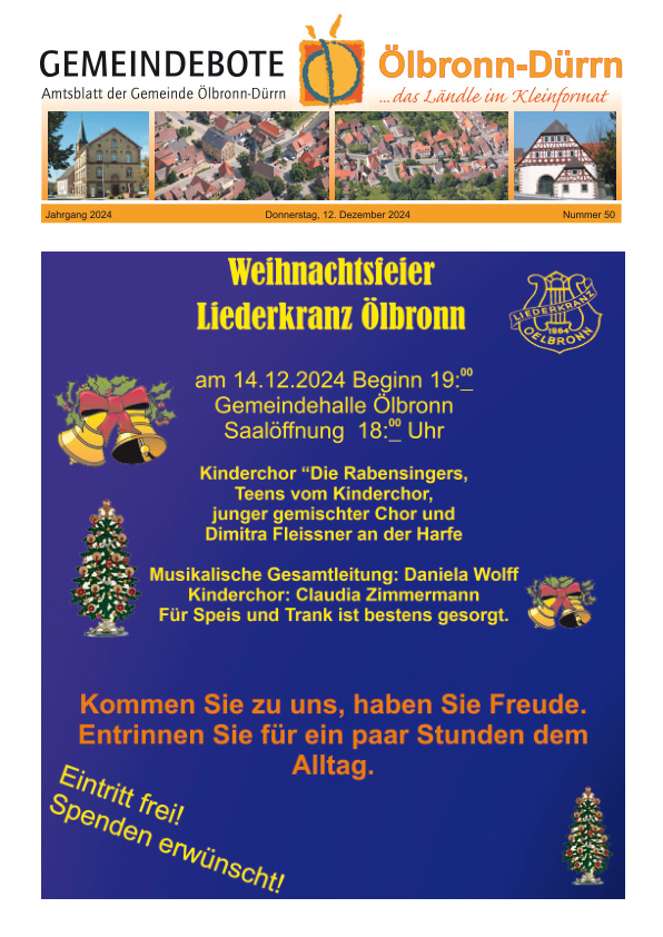 Mehr über den Artikel erfahren Ölbronn-Dürrn KW 50