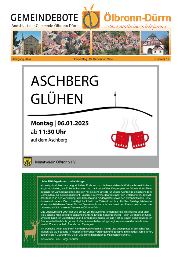 Mehr über den Artikel erfahren Ölbronn-Dürrn KW 51