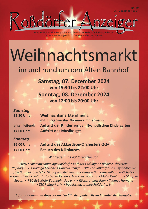 Mehr über den Artikel erfahren Roßdorf KW 49