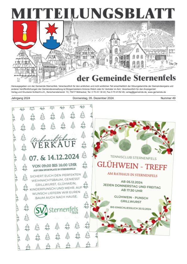 Mehr über den Artikel erfahren Sternenfels KW 49