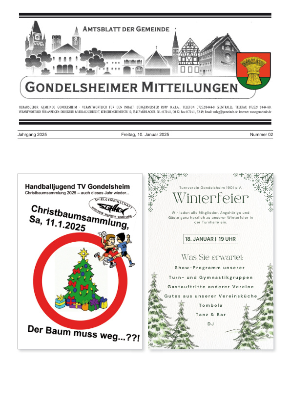 Mehr über den Artikel erfahren Gondelsheim KW 2