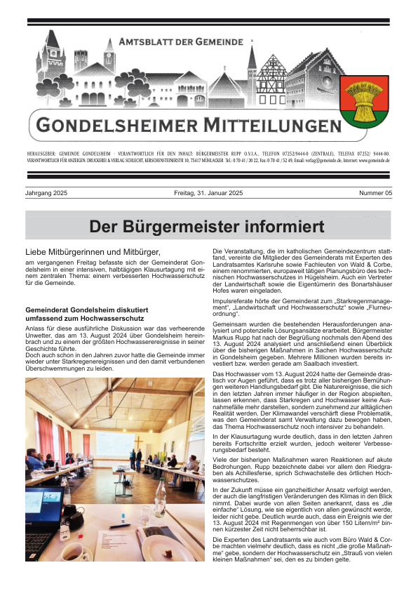 Mehr über den Artikel erfahren Gondelsheim KW 5