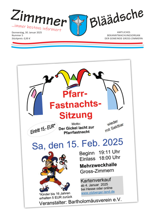 Mehr über den Artikel erfahren Groß-Zimmern KW 5