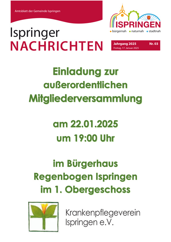 Mehr über den Artikel erfahren Ispringen KW 3