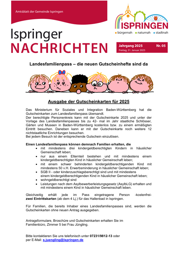 Mehr über den Artikel erfahren Ispringen KW 5
