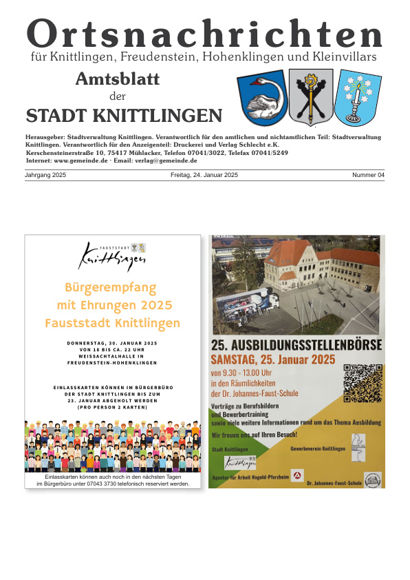 Mehr über den Artikel erfahren Knittlingen KW 4
