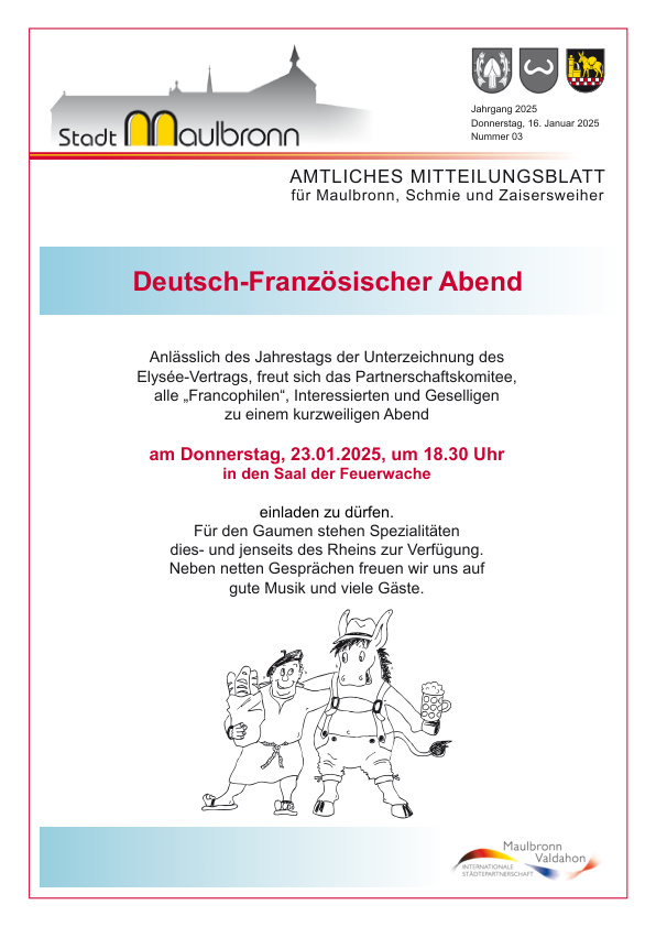 Mehr über den Artikel erfahren Maulbronn KW 3