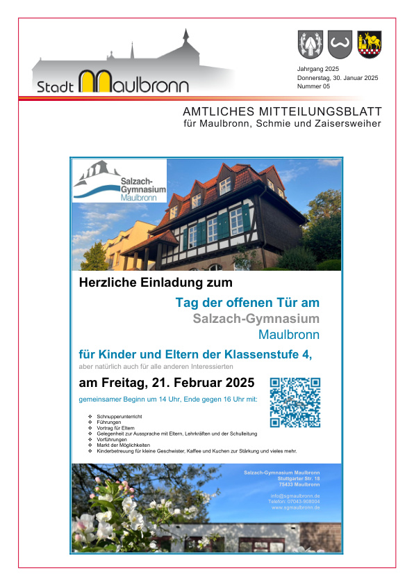 Mehr über den Artikel erfahren Maulbronn KW 5
