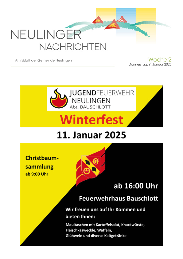 Mehr über den Artikel erfahren Neulingen KW 2