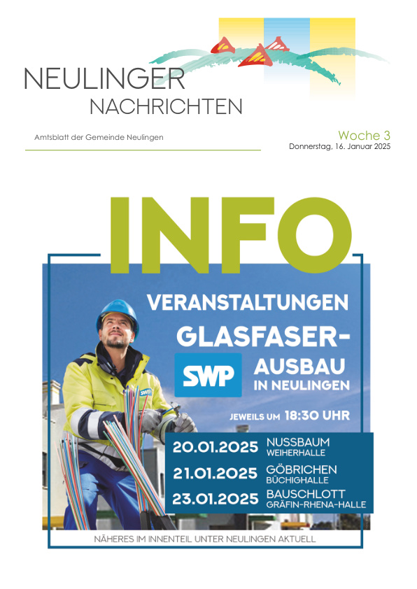 Mehr über den Artikel erfahren Neulingen KW 3