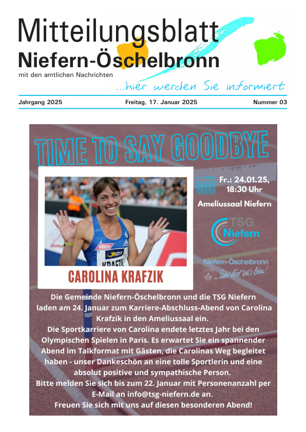 Mehr über den Artikel erfahren Niefern-Öschelbronn KW 3