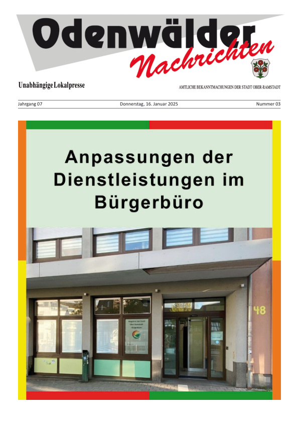 Mehr über den Artikel erfahren Ober-Ramstadt KW 3