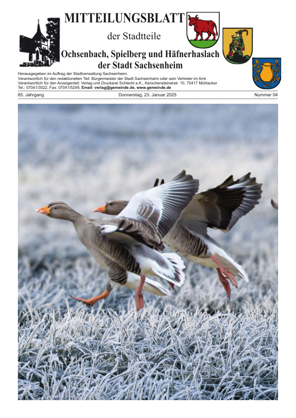 Mehr über den Artikel erfahren Ochsenbach/Spielberg/Häfnerhaslach KW 4