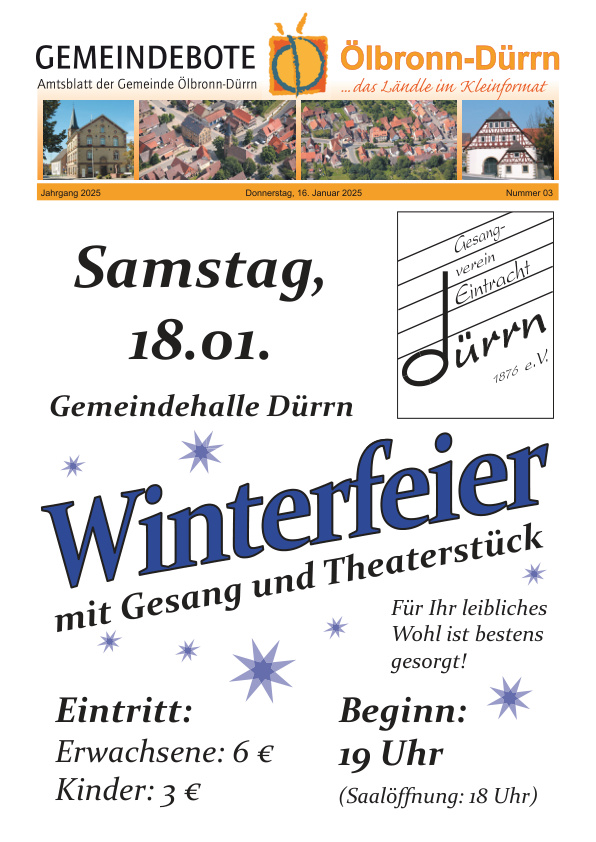 Mehr über den Artikel erfahren Ölbronn-Dürrn KW 3