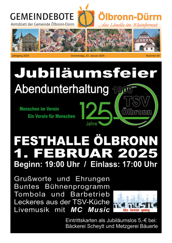 Mehr über den Artikel erfahren Ölbronn-Dürrn KW 4