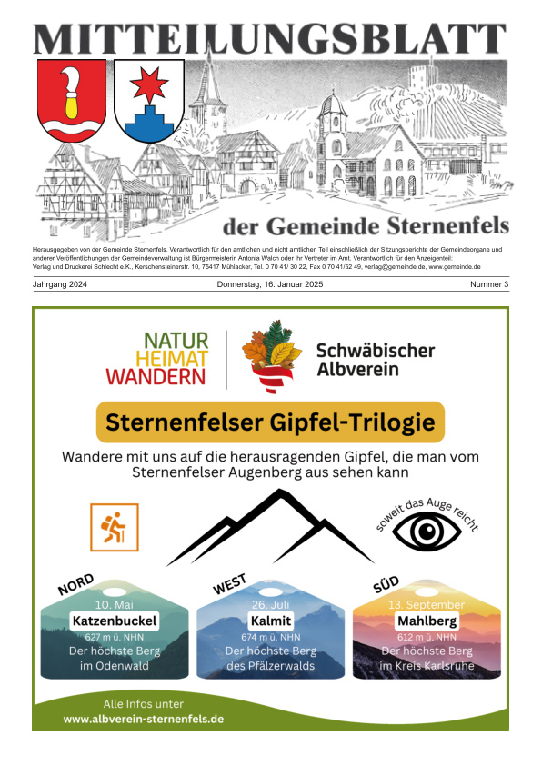 Mehr über den Artikel erfahren Sternenfels KW 3