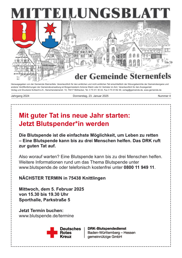 Mehr über den Artikel erfahren Sternenfels KW 4