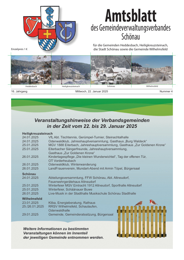 Mehr über den Artikel erfahren GVV Schönau KW 4