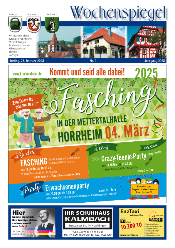 Mehr über den Artikel erfahren Ensingen/Horrheim/Gündelbach KW 9