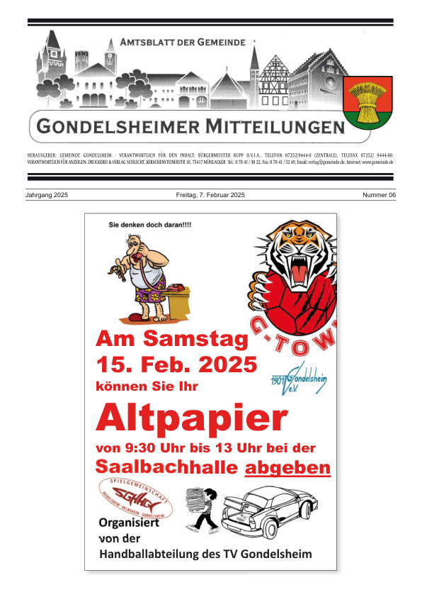 Mehr über den Artikel erfahren Gondelsheim KW 6