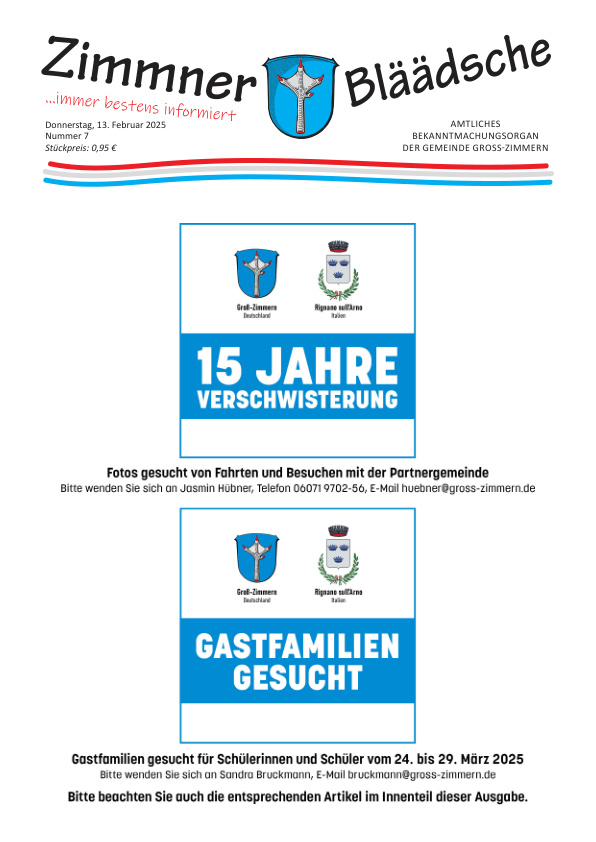 Mehr über den Artikel erfahren Groß-Zimmern KW 7