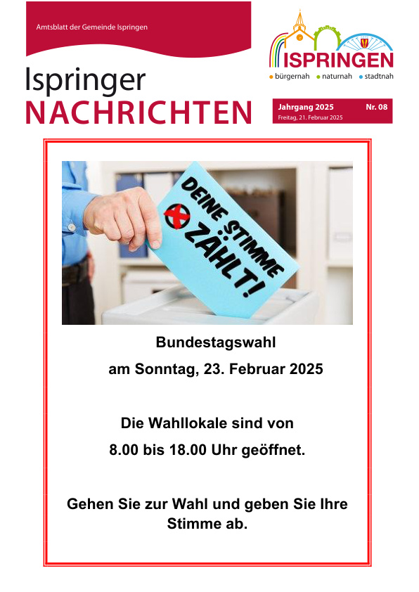 Mehr über den Artikel erfahren Ispringen KW 8