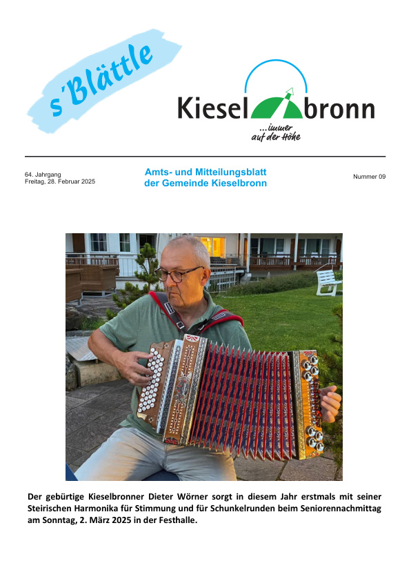 Mehr über den Artikel erfahren Kieselbronn KW 9