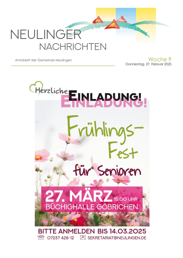 Mehr über den Artikel erfahren Neulingen KW 9