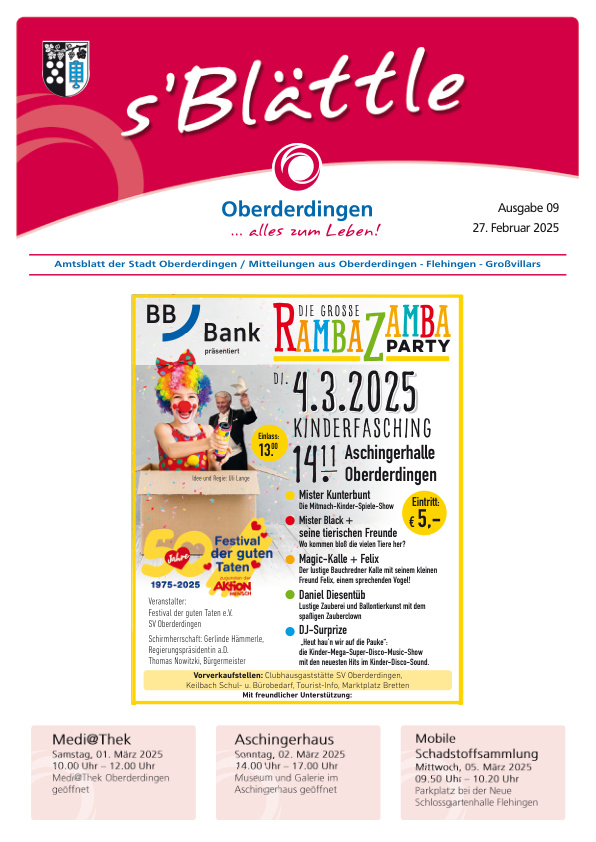 Mehr über den Artikel erfahren Oberdingen KW 9