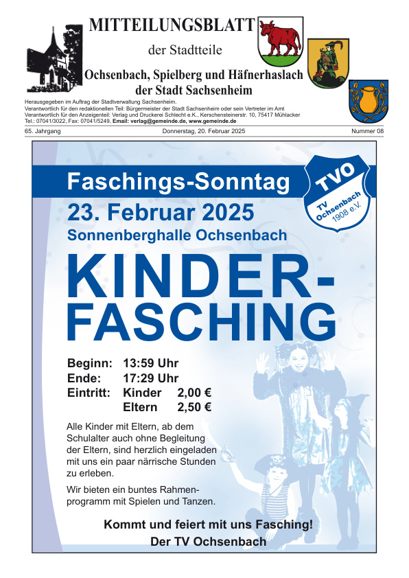 Mehr über den Artikel erfahren Ochsenbach/Spielberg/Häfnerhaslach KW 8