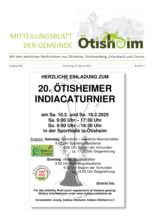 Mehr über den Artikel erfahren Ötisheim KW 7