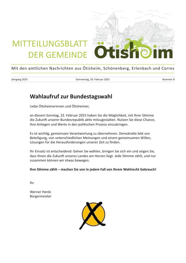 Mehr über den Artikel erfahren Ötisheim KW 8